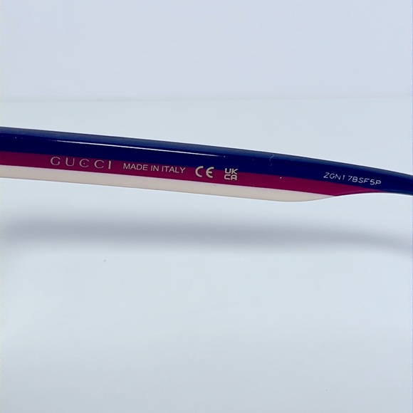 NWT Authentic Men's GUCCI Square Frame Sunglasses- Havana Blue - Picture 5 of 8